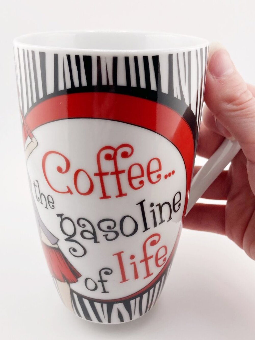 ARTEFARTE Vintage Coffee is the Gasoline of Life coffee cup 1990s Y2K tall mug